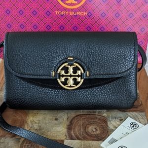 Tory Burch Miller Suede & Pebbled Leather Crossbody Bag + Gift and Dust Bag Nwt